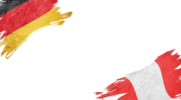 Vlajky Německa a Peru na bílém pozadí — Stock fotografie
